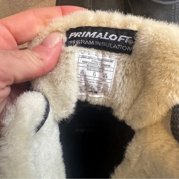 Patagonia Lugano Lace High Waterproof Boot Women's suede $199 Sz 9.5 primaloft - Picture 5 of 8